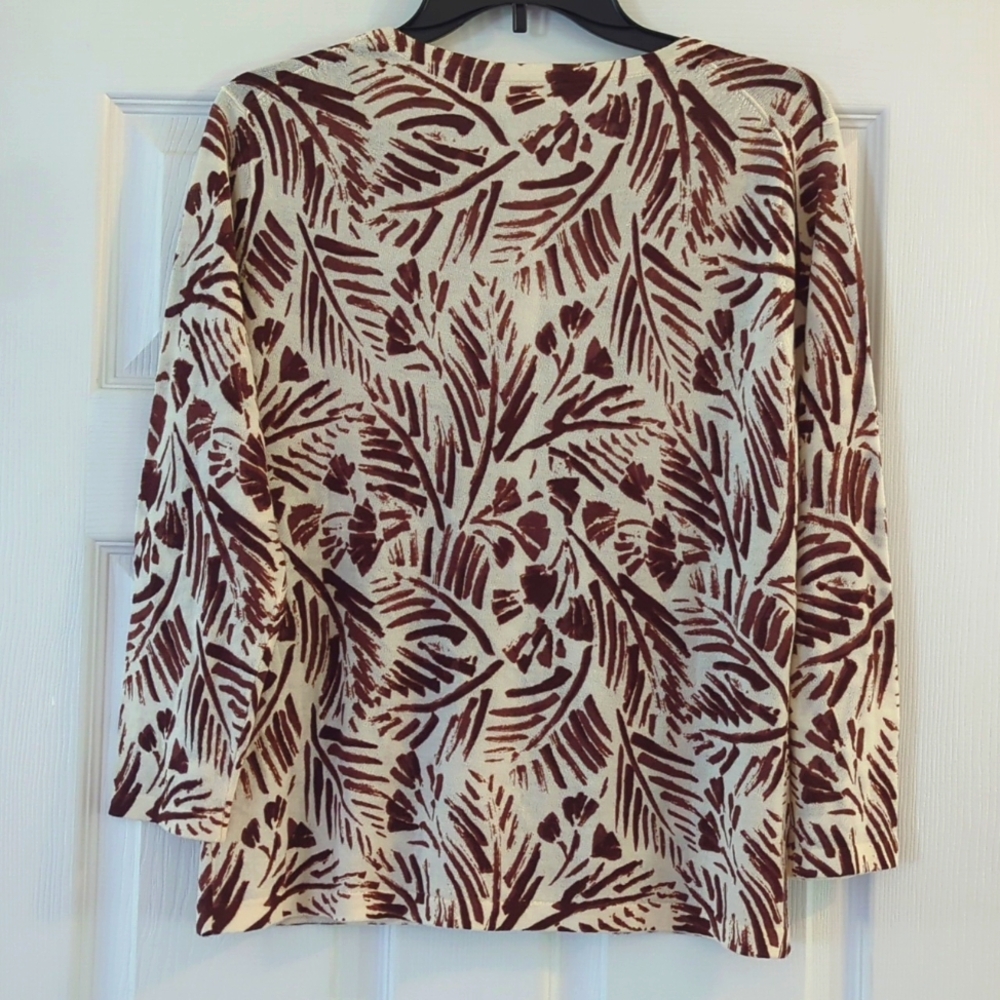 Garnet Hill ECO Merino Wool Tropical Button Up Cardigan NWT - Picture 3 of 7